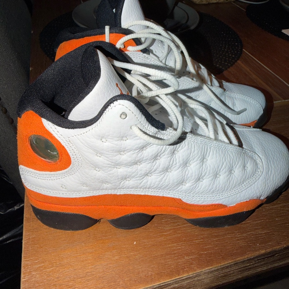 Kids White and Orange Sneakers